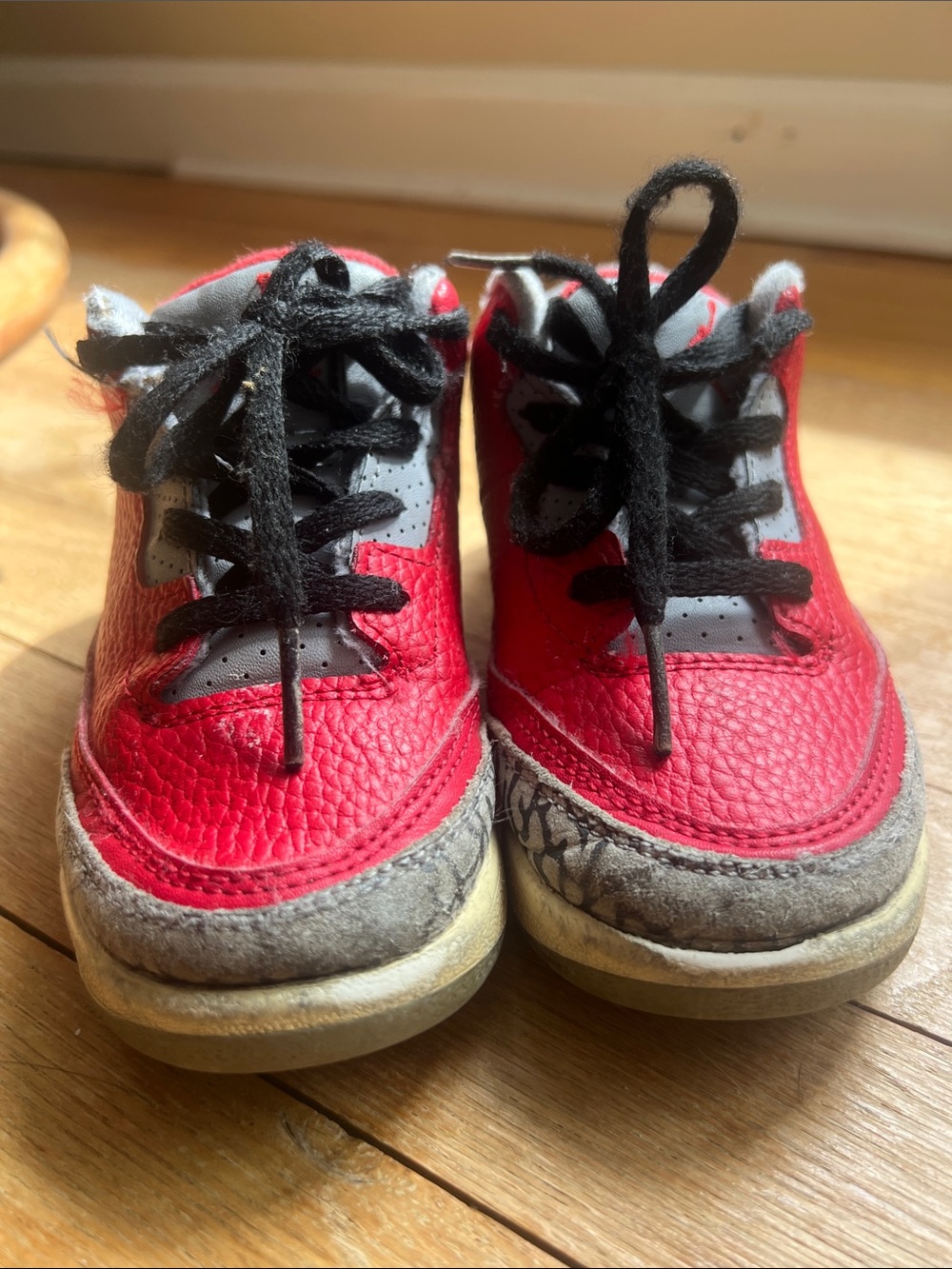 Jordan Kids Red and Gray Lace-Up Sneakers